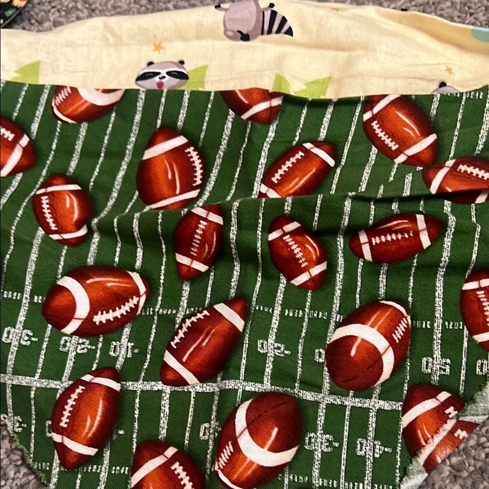 5 Cute Patterned Bandana Bibs - Football, Pumpkins, Polka Dot 3 bow ties